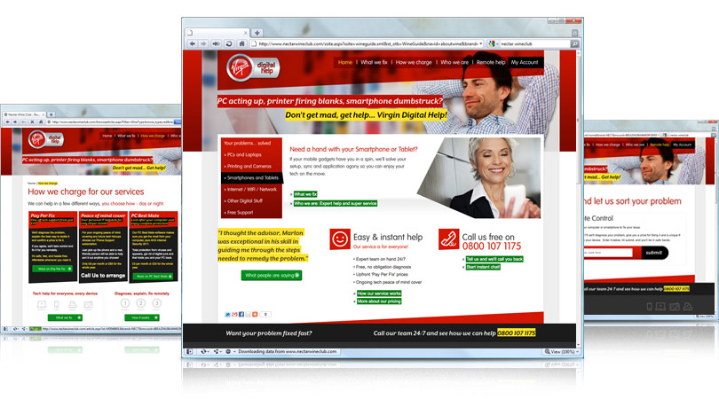 Virgin Digital Help website