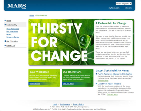 Mars Drinks website