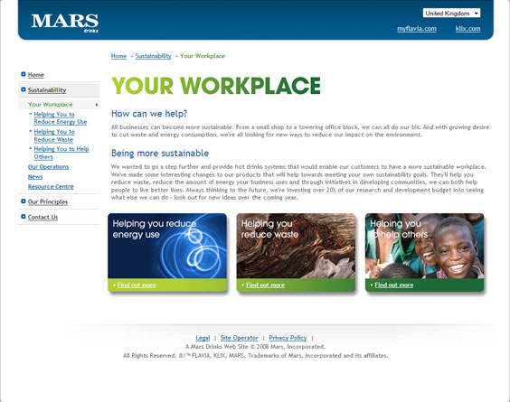 Mars Drinks website