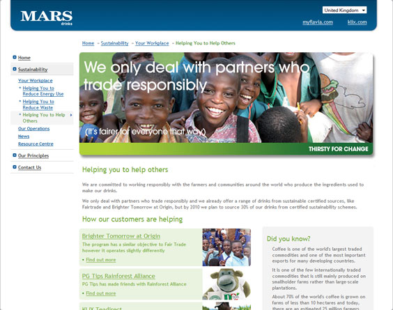 Mars Drinks website