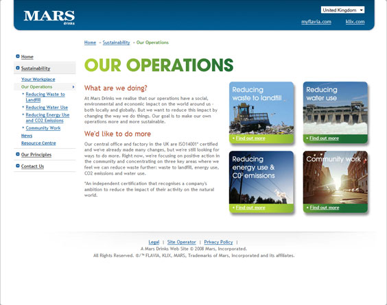 Mars Drinks website