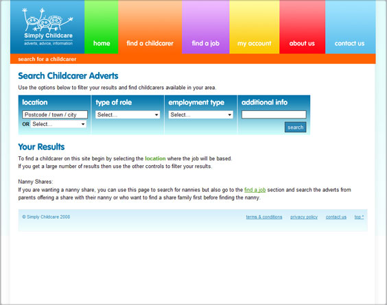 Simply Childcare website